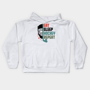 Eat Sleep Hockey Repeat Kids Hoodie